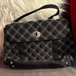 Vera Bradley-Elegant Black Quilted Handbag